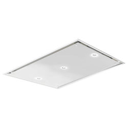 Smeg KSC90B Dolce Stil Novo Cooker Hood, White Glass